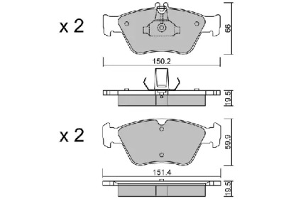 Комплект тормозных колодок (AISIN: BPMB-1004)